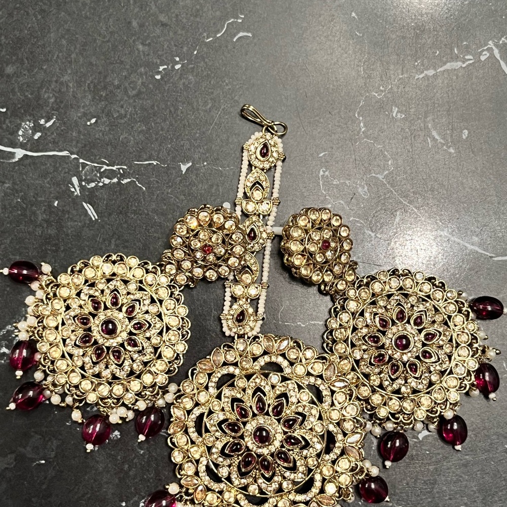 Gold and Red Statement Jewelry Set